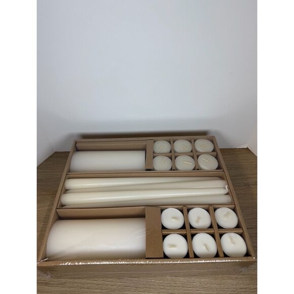 Pottery Barn Jeu De Carters Box Candle Set 32 Pieces Home Decor Entertaining - Picture 4 of 8